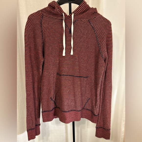 J. Crew Red and Navy Striped Hoodie. - Picture 8 of 8
